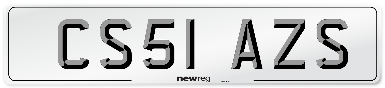 CS51 AZS Number Plate from New Reg
